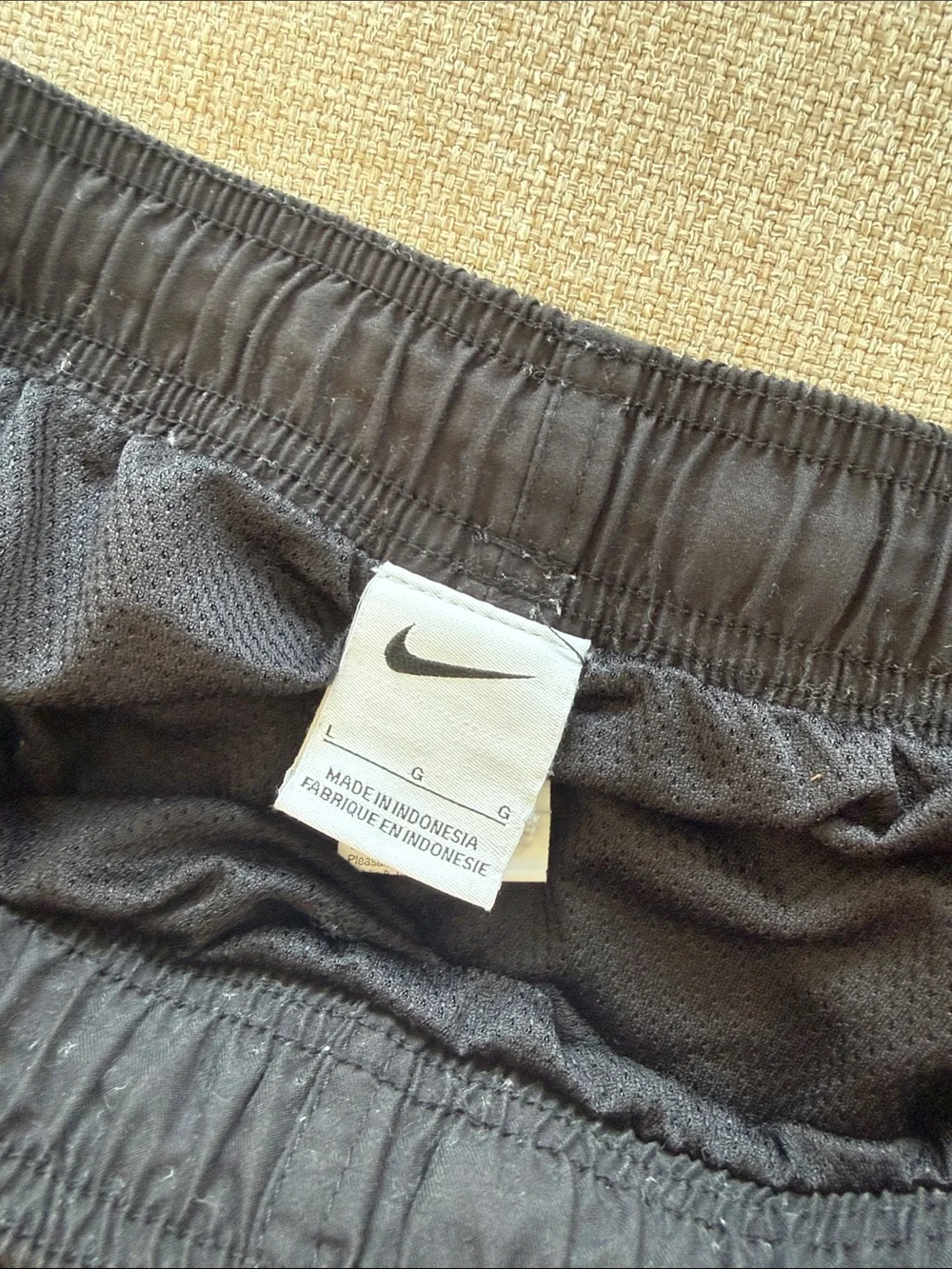 Nike Black Men’s Swim Trunks with White Swoosh - Size L
